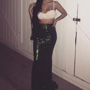 S O L D 🍃 Green Sequin Skirt, Mermaid Costume